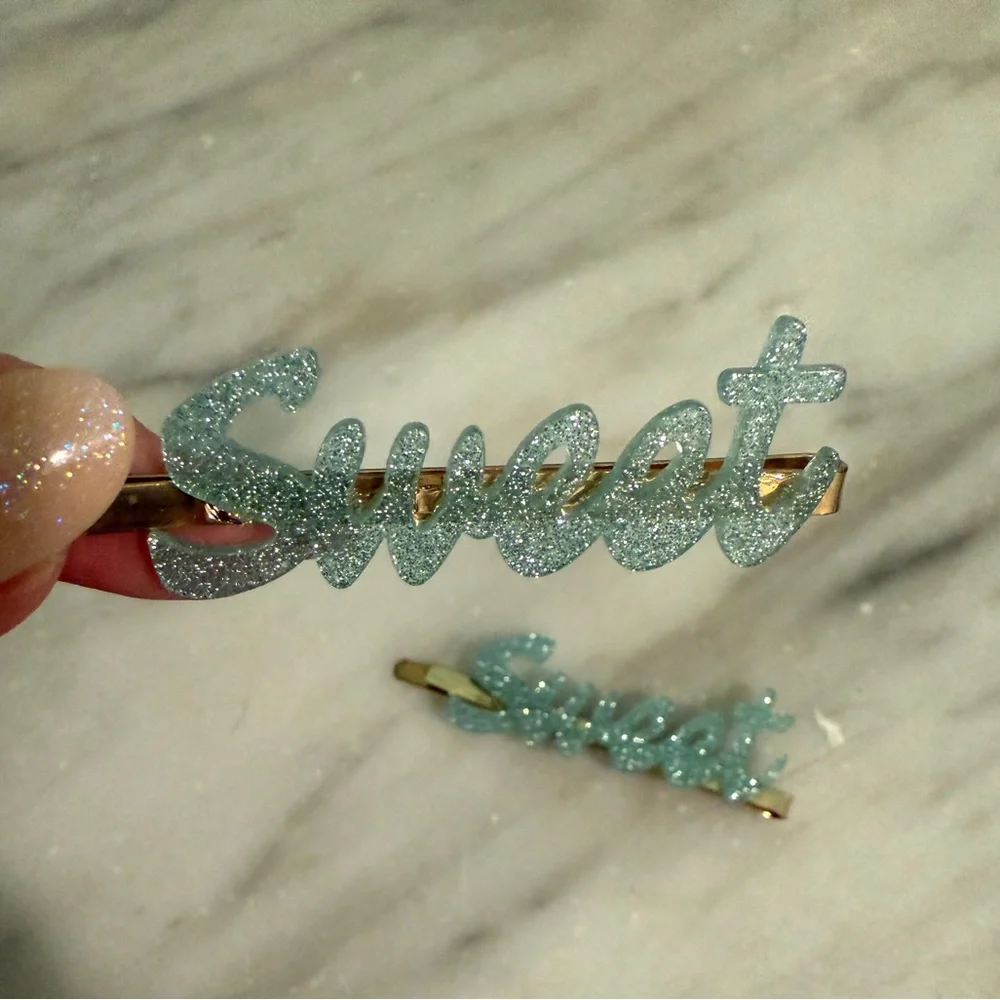 Blue Sparkle Sweet Barrettes
